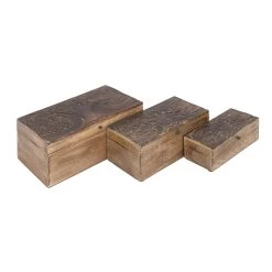 Wholesale ❤️ Brown Mango Wood Rustic Box Set by Ivory and Iris 🧨