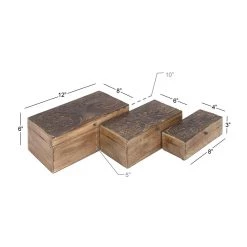 Wholesale ❤️ Brown Mango Wood Rustic Box Set by Ivory and Iris 🧨 -Cheap Ivory and Iris Store D496848S 13