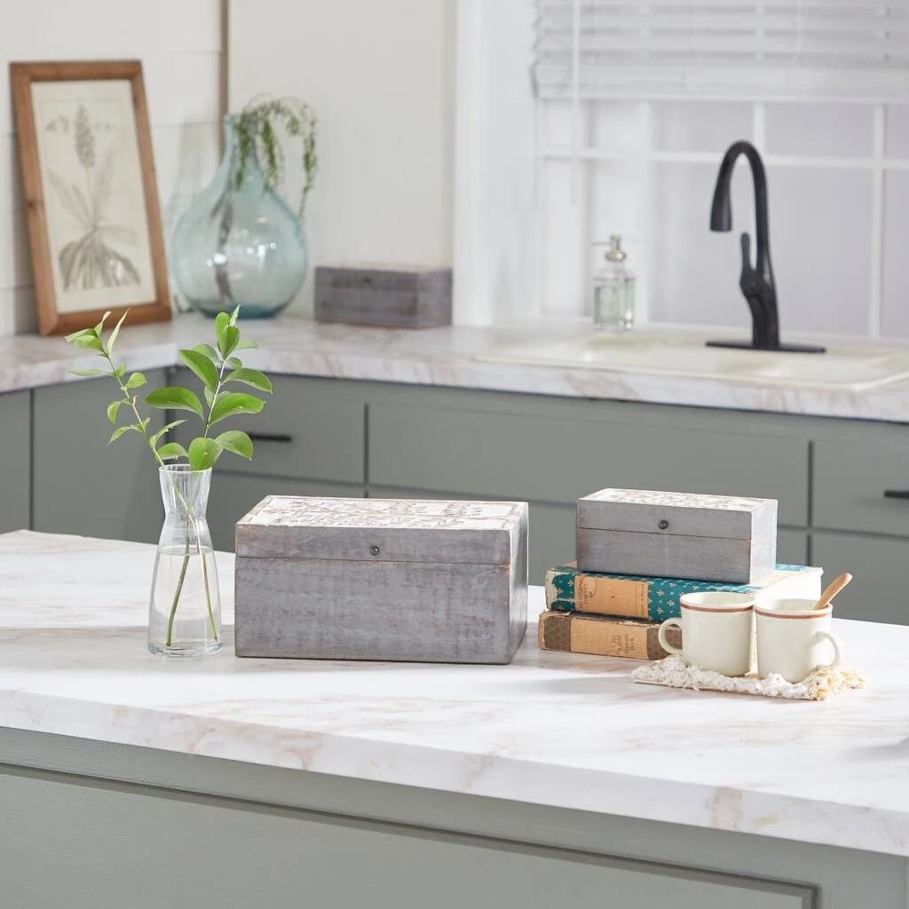 Cheapest βοΈ Gray Mango Wood Country Cottage Box Set by Ivory and Iris π 2 Cheapest βοΈ Gray Mango Wood Country Cottage Box Set by Ivory and Iris π - Image 2