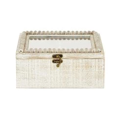 Budget 🎉 4" White Wood Farmhouse Box by Ivory and Iris ❤️ -Cheap Ivory and Iris Store D496854S 3