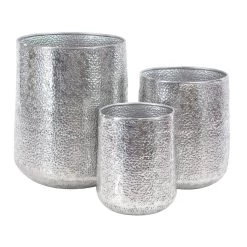 Wholesale 😀 Set of 3 Silver Aluminum Glam Planter, 12", 16", 20" by Ivory and Iris 💯