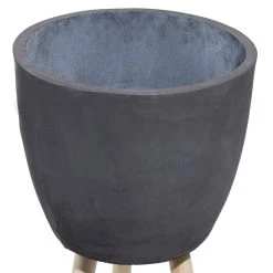 New 😉 Black Fiber clay Contemporary Planter, 13" x 29" by Ivory and Iris 🥰 -Cheap Ivory and Iris Store D501344S 3