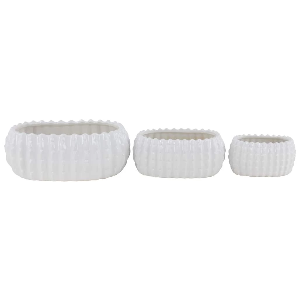 Coupon 💯 Set of 3 White Stoneware Traditional Planter, 9", 13", 17" by Ivory and Iris ❤️ 1 Coupon 💯 Set of 3 White Stoneware Traditional Planter, 9", 13", 17" by Ivory and Iris ❤️