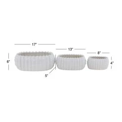 Coupon 💯 Set of 3 White Stoneware Traditional Planter, 9", 13", 17" by Ivory and Iris ❤️ 12 Coupon 💯 Set of 3 White Stoneware Traditional Planter, 9", 13", 17" by Ivory and Iris ❤️ -Cheap Ivory and Iris Store D501346S 6