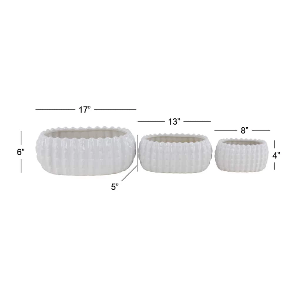 Coupon 💯 Set of 3 White Stoneware Traditional Planter, 9", 13", 17" by Ivory and Iris ❤️ 6 Coupon 💯 Set of 3 White Stoneware Traditional Planter, 9", 13", 17" by Ivory and Iris ❤️ - Image 6