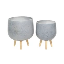 Cheap 🎁 Set of 2 Grey MgO Contemporary Planter 15", 17" by Ivory and Iris 😍 -Cheap Ivory and Iris Store D501347S 5