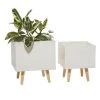 Best reviews of 🤩 Set of 2 White Polystone Contemporary Planter, 13", 15" by Ivory and Iris ⭐