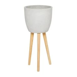 Best Pirce 😉 Grey Fiber clay Contemporary Planter, 13" x 29" by Ivory and Iris 👍