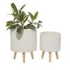 Cheapest 😍 Set of 2 White Polystone Contemporary Planter, 13" 16" by Ivory and Iris 🥰