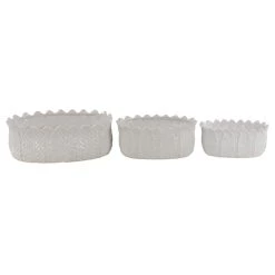 Hot Sale π₯ Set of 3 White Stoneware Traditional Planter, 10", 12", 16" by Ivory and Iris π