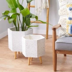 Best Sale π― Set of 2 White MgO Contemporary Planter 15", 17" by Ivory and Iris 𧨠15 Best Sale π― Set of 2 White MgO Contemporary Planter 15", 17" by Ivory and Iris 𧨠-Cheap Ivory and Iris Store D501366S 8