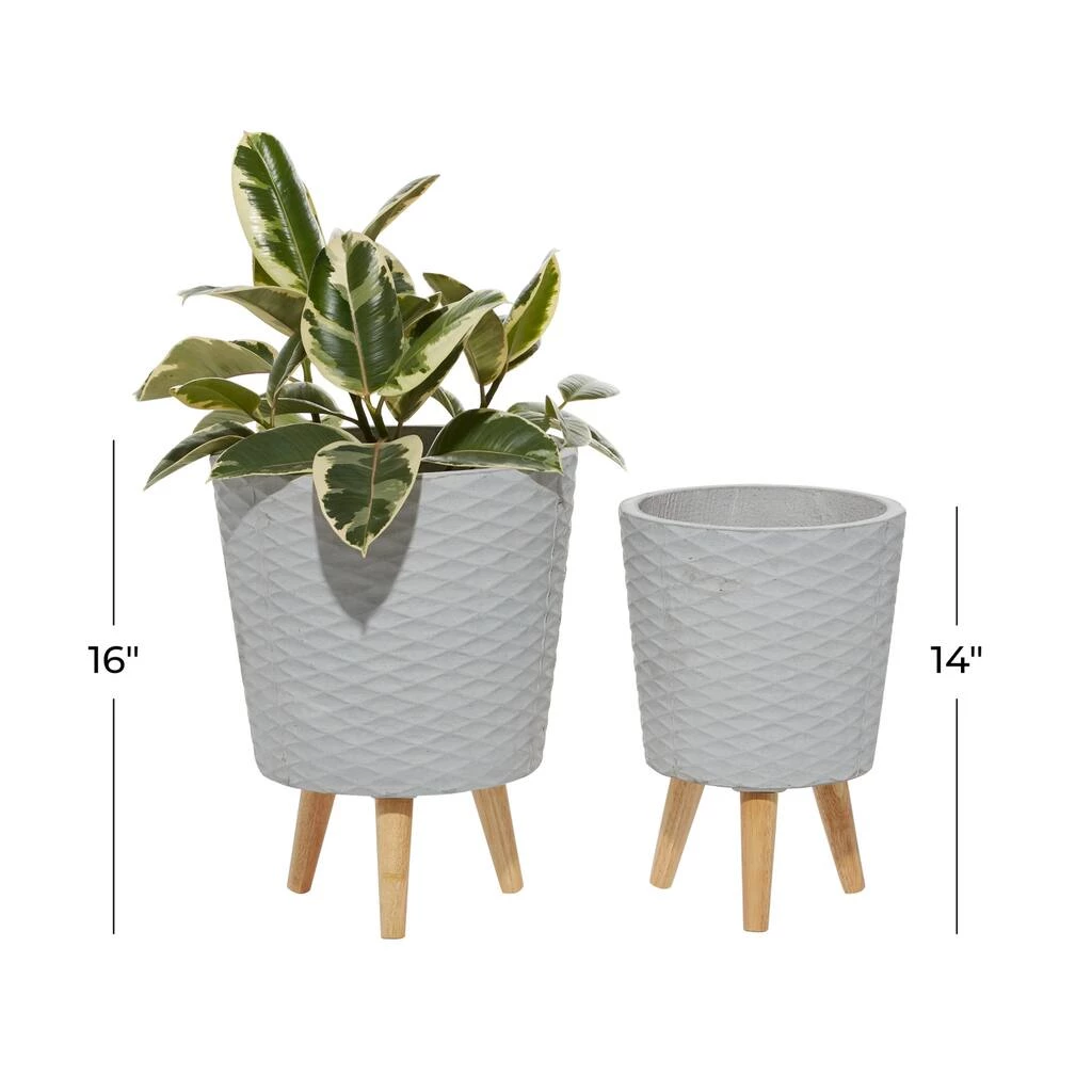 Budget π Set of 2 Grey Polystone Contemporary Planter, 14", 16" by Ivory and Iris π€© 4 Budget π Set of 2 Grey Polystone Contemporary Planter, 14", 16" by Ivory and Iris π€© - Image 4