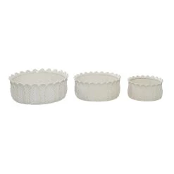 Wholesale 🎁 Set of 3 White Stoneware Traditional Planter, 10", 12", 17" by Ivory and Iris 👍 -Cheap Ivory and Iris Store D501369S 3