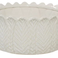 Wholesale 🎁 Set of 3 White Stoneware Traditional Planter, 10", 12", 17" by Ivory and Iris 👍 -Cheap Ivory and Iris Store D501369S 4