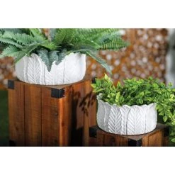 Wholesale 🎁 Set of 3 White Stoneware Traditional Planter, 10", 12", 17" by Ivory and Iris 👍 -Cheap Ivory and Iris Store D501369S 7