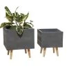Wholesale 🤩 Set of 2 Grey Polystone Contemporary Planter, 13", 15" by Ivory and Iris 🔔