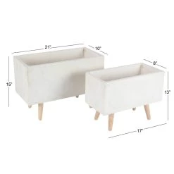 Coupon 👍 Set of 2 White Fiber clay Contemporary Planter, 17", 21" by Ivory and Iris ⌛ -Cheap Ivory and Iris Store D501376S 11