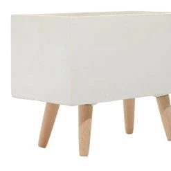 Coupon 👍 Set of 2 White Fiber clay Contemporary Planter, 17", 21" by Ivory and Iris ⌛ -Cheap Ivory and Iris Store D501376S 8