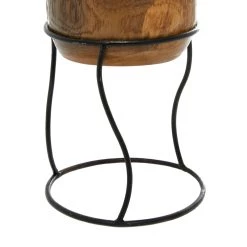 New 🎉 Set of 3 Brown Teak Wood Rustic Planter 9", 11", 10" by Ivory and Iris ⌛ -Cheap Ivory and Iris Store D501377S 3