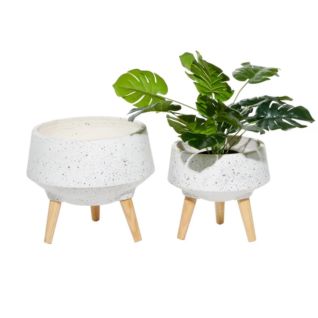 Promo β€οΈ Set of 2 White MgO Contemporary Planter 10", 12" by Ivory and Iris π 1 Promo β€οΈ Set of 2 White MgO Contemporary Planter 10", 12" by Ivory and Iris π