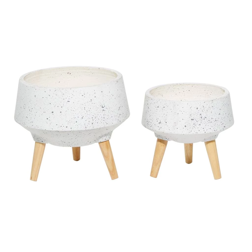 Promo β€οΈ Set of 2 White MgO Contemporary Planter 10", 12" by Ivory and Iris π 2 Promo β€οΈ Set of 2 White MgO Contemporary Planter 10", 12" by Ivory and Iris π - Image 2