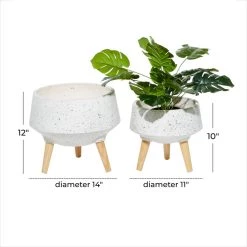 Promo β€οΈ Set of 2 White MgO Contemporary Planter 10", 12" by Ivory and Iris π 12 Promo β€οΈ Set of 2 White MgO Contemporary Planter 10", 12" by Ivory and Iris π -Cheap Ivory and Iris Store D501389S 6