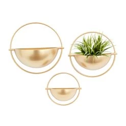 Best Sale ✨ Set of 3 Gold Iron Contemporary Planter, 15",13", 10" by Ivory and Iris 😀