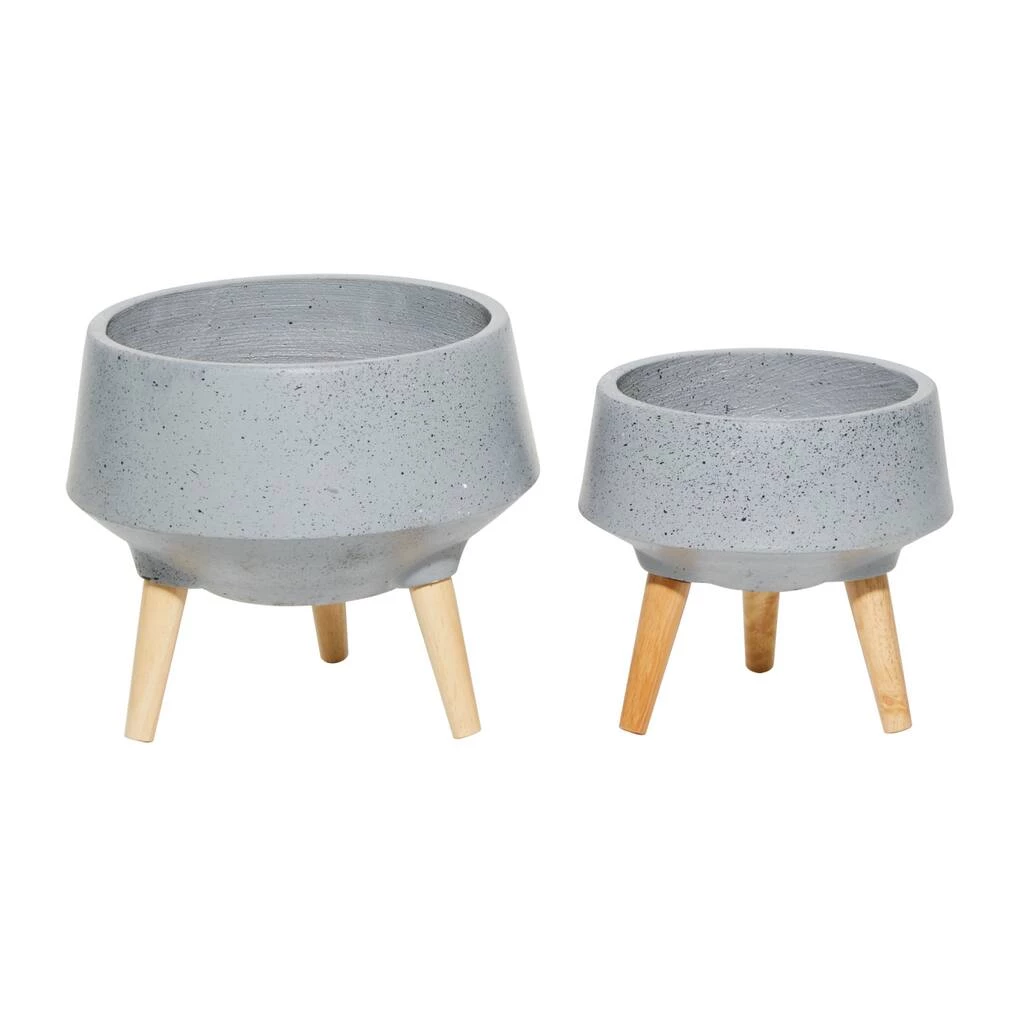 Best deal ⭐ Set of 2 Grey MgO Contemporary Planter 12", 10" by Ivory and Iris ⭐ 2 Best deal ⭐ Set of 2 Grey MgO Contemporary Planter 12", 10" by Ivory and Iris ⭐ - Image 2