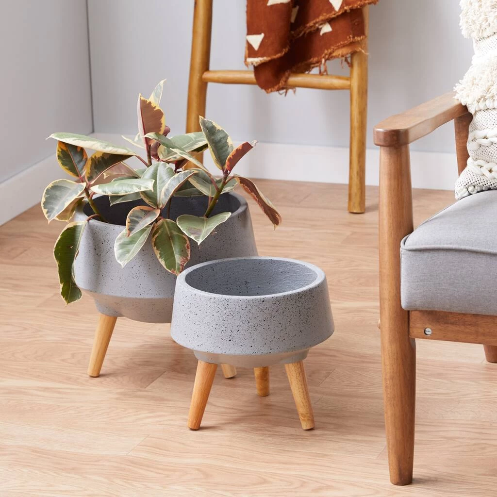 Best deal ⭐ Set of 2 Grey MgO Contemporary Planter 12", 10" by Ivory and Iris ⭐ 7 Best deal ⭐ Set of 2 Grey MgO Contemporary Planter 12", 10" by Ivory and Iris ⭐ - Image 7