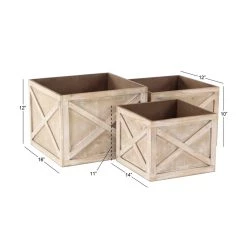 Best reviews of ✔️ Set of 3 Brown Wood Farmhouse Planter, 10", 11", 12" by Ivory and Iris ✔️ -Cheap Ivory and Iris Store D501396S 7