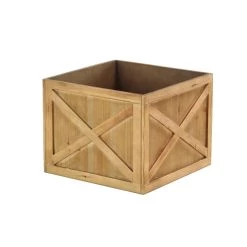 Cheapest 🎉 Set of 3 Brown Wood Farmhouse Planter, 10", 11", 12" by Ivory and Iris 🥰 -Cheap Ivory and Iris Store D501409S 3