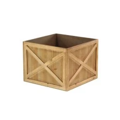 Cheapest 🎉 Set of 3 Brown Wood Farmhouse Planter, 10", 11", 12" by Ivory and Iris 🥰 -Cheap Ivory and Iris Store D501409S 4