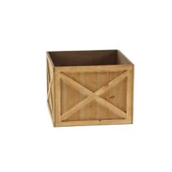 Cheapest 🎉 Set of 3 Brown Wood Farmhouse Planter, 10", 11", 12" by Ivory and Iris 🥰 -Cheap Ivory and Iris Store D501409S 5