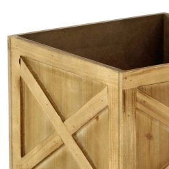 Cheapest 🎉 Set of 3 Brown Wood Farmhouse Planter, 10", 11", 12" by Ivory and Iris 🥰 -Cheap Ivory and Iris Store D501409S 6