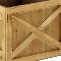 Cheapest 🎉 Set of 3 Brown Wood Farmhouse Planter, 10", 11", 12" by Ivory and Iris 🥰 -Cheap Ivory and Iris Store D501409S 7