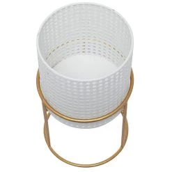 Cheap 🧨 Set of 3 White Iron Contemporary Planter, 23" x 19" x 16" by Ivory and Iris 🌟 -Cheap Ivory and Iris Store D501410S 7