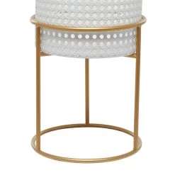 Cheap 🧨 Set of 3 White Iron Contemporary Planter, 23" x 19" x 16" by Ivory and Iris 🌟 -Cheap Ivory and Iris Store D501410S 8