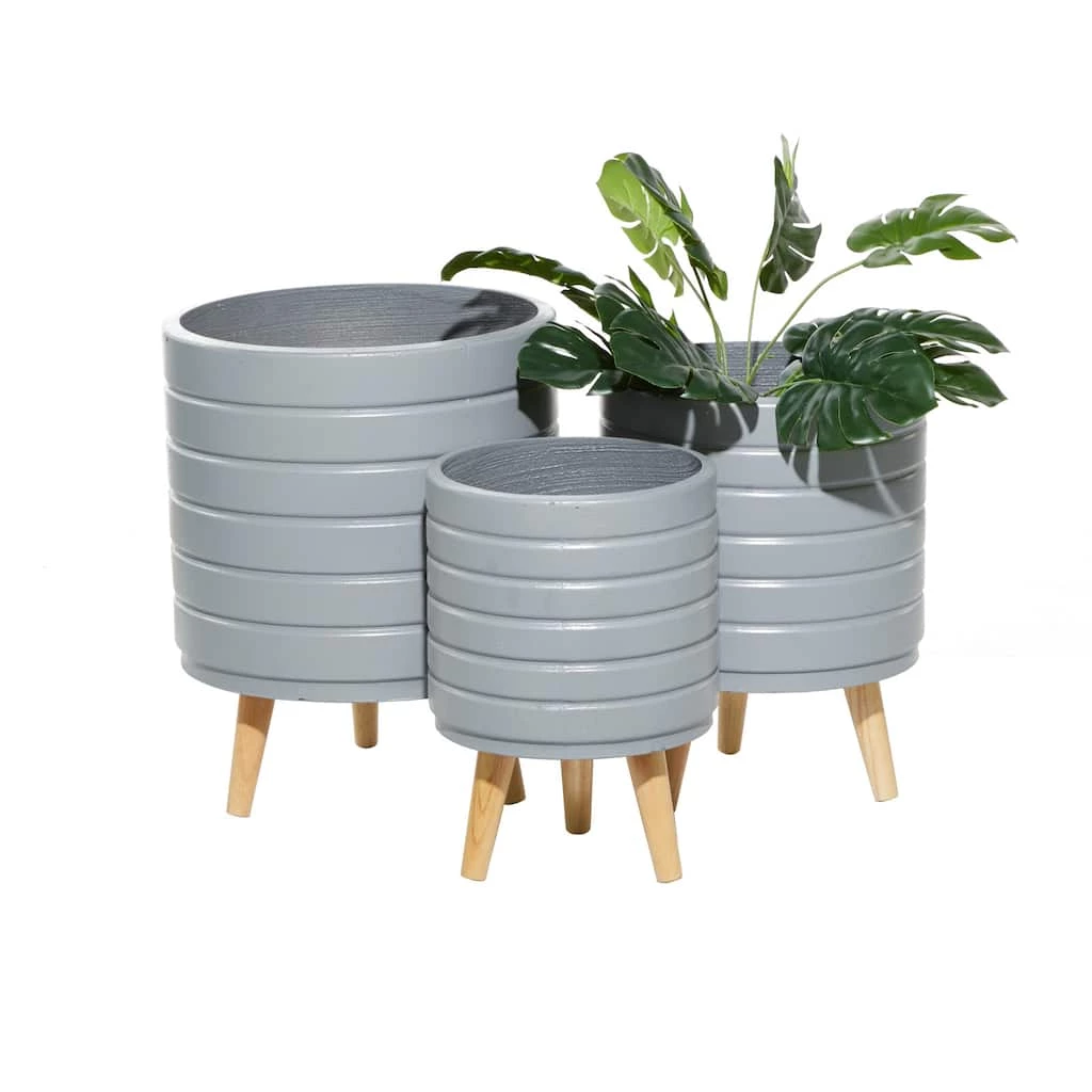 New π Set of 3 Grey MgO Contemporary Planter 14", 16", 18" by Ivory and Iris 𧨠1 New π Set of 3 Grey MgO Contemporary Planter 14", 16", 18" by Ivory and Iris π§¨