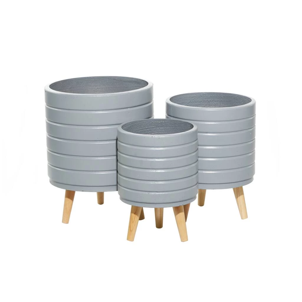 New π Set of 3 Grey MgO Contemporary Planter 14", 16", 18" by Ivory and Iris 𧨠2 New π Set of 3 Grey MgO Contemporary Planter 14", 16", 18" by Ivory and Iris 𧨠- Image 2