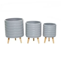 New π Set of 3 Grey MgO Contemporary Planter 14", 16", 18" by Ivory and Iris 𧨠10 New π Set of 3 Grey MgO Contemporary Planter 14", 16", 18" by Ivory and Iris 𧨠-Cheap Ivory and Iris Store D501413S 3