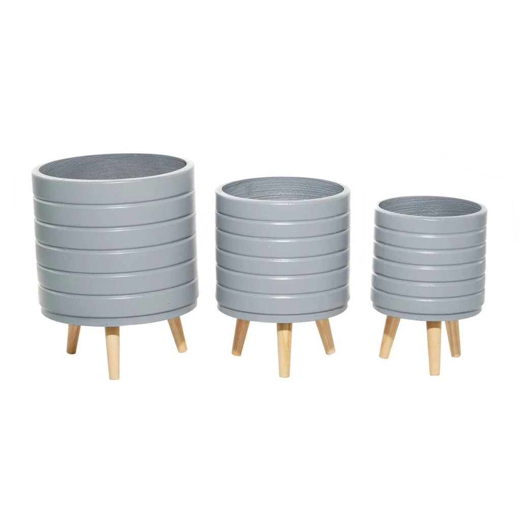 New π Set of 3 Grey MgO Contemporary Planter 14", 16", 18" by Ivory and Iris 𧨠6 New π Set of 3 Grey MgO Contemporary Planter 14", 16", 18" by Ivory and Iris 𧨠- Image 6