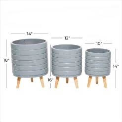New π Set of 3 Grey MgO Contemporary Planter 14", 16", 18" by Ivory and Iris 𧨠14 New π Set of 3 Grey MgO Contemporary Planter 14", 16", 18" by Ivory and Iris 𧨠-Cheap Ivory and Iris Store D501413S 7