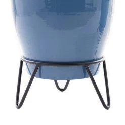 Cheap 🤩 Set of 2 Blue Iron Modern Planter, 11" x 10" x 10" by Ivory and Iris ✔️ -Cheap Ivory and Iris Store D501414S 4