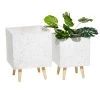 Buy 🧨 Set of 2 White MgO Contemporary Planter 16", 18" by Ivory and Iris 😀