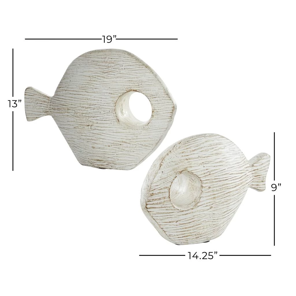 Best Sale β¨ Set of 2 White Ceramic Coastal Fish Sculpture, 13", 9" by Ivory and Iris π₯° 7 Best Sale β¨ Set of 2 White Ceramic Coastal Fish Sculpture, 13", 9" by Ivory and Iris π₯° - Image 7
