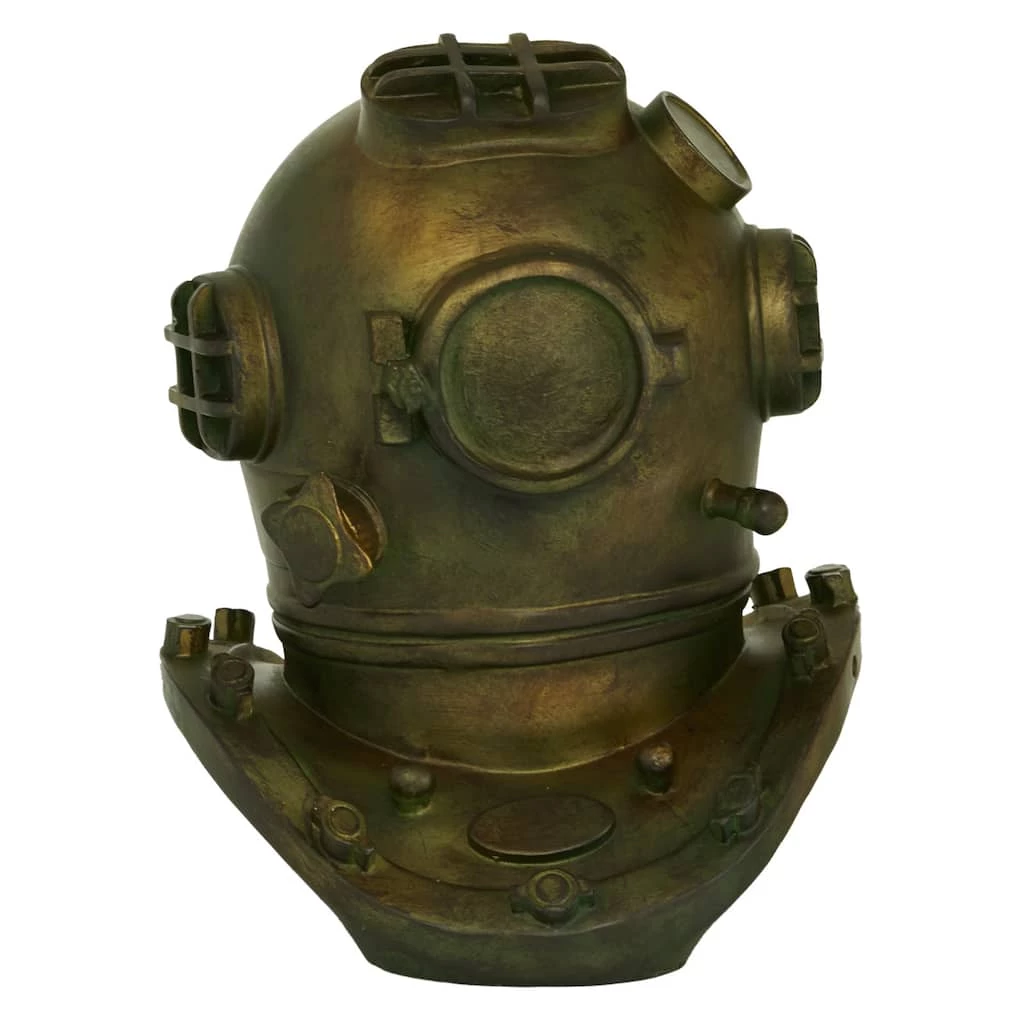 Brand new π Gold Polystone Coastal Decorative Antique Diving Helmet, 16" x 13" x 15" by Ivory and Iris π 2 Brand new π Gold Polystone Coastal Decorative Antique Diving Helmet, 16" x 13" x 15" by Ivory and Iris π - Image 2