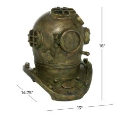 Brand new π Gold Polystone Coastal Decorative Antique Diving Helmet, 16" x 13" x 15" by Ivory and Iris π 12 Brand new π Gold Polystone Coastal Decorative Antique Diving Helmet, 16" x 13" x 15" by Ivory and Iris π -Cheap Ivory and Iris Store D501441S 6