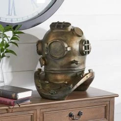 Brand new π Gold Polystone Coastal Decorative Antique Diving Helmet, 16" x 13" x 15" by Ivory and Iris π 13 Brand new π Gold Polystone Coastal Decorative Antique Diving Helmet, 16" x 13" x 15" by Ivory and Iris π -Cheap Ivory and Iris Store D501441S 7