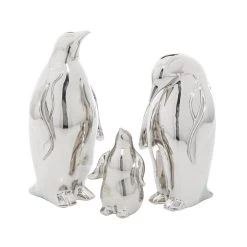 Best Pirce ⭐ Set of 3 Silver Porcelain Glam Sculpture 11", 10", 6" by Ivory and Iris 👏
