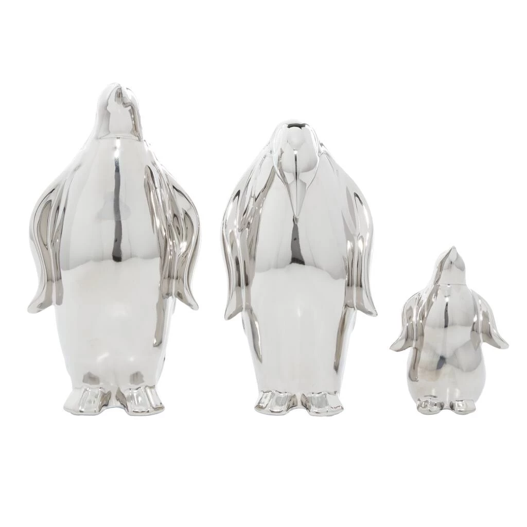 Best Pirce β Set of 3 Silver Porcelain Glam Sculpture 11", 10", 6" by Ivory and Iris π 2 Best Pirce β Set of 3 Silver Porcelain Glam Sculpture 11", 10", 6" by Ivory and Iris π - Image 2